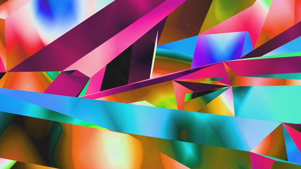 Colorful abstract 3D geometric digital artwork representing AI-generated image creation