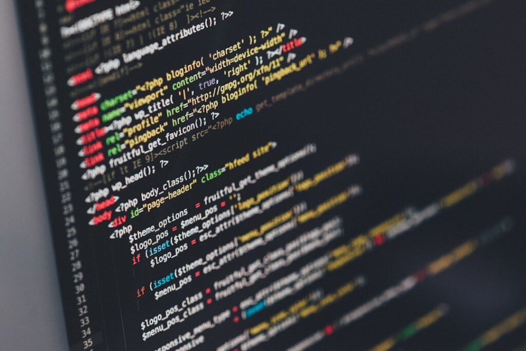 Code editor showing server configuration and development work